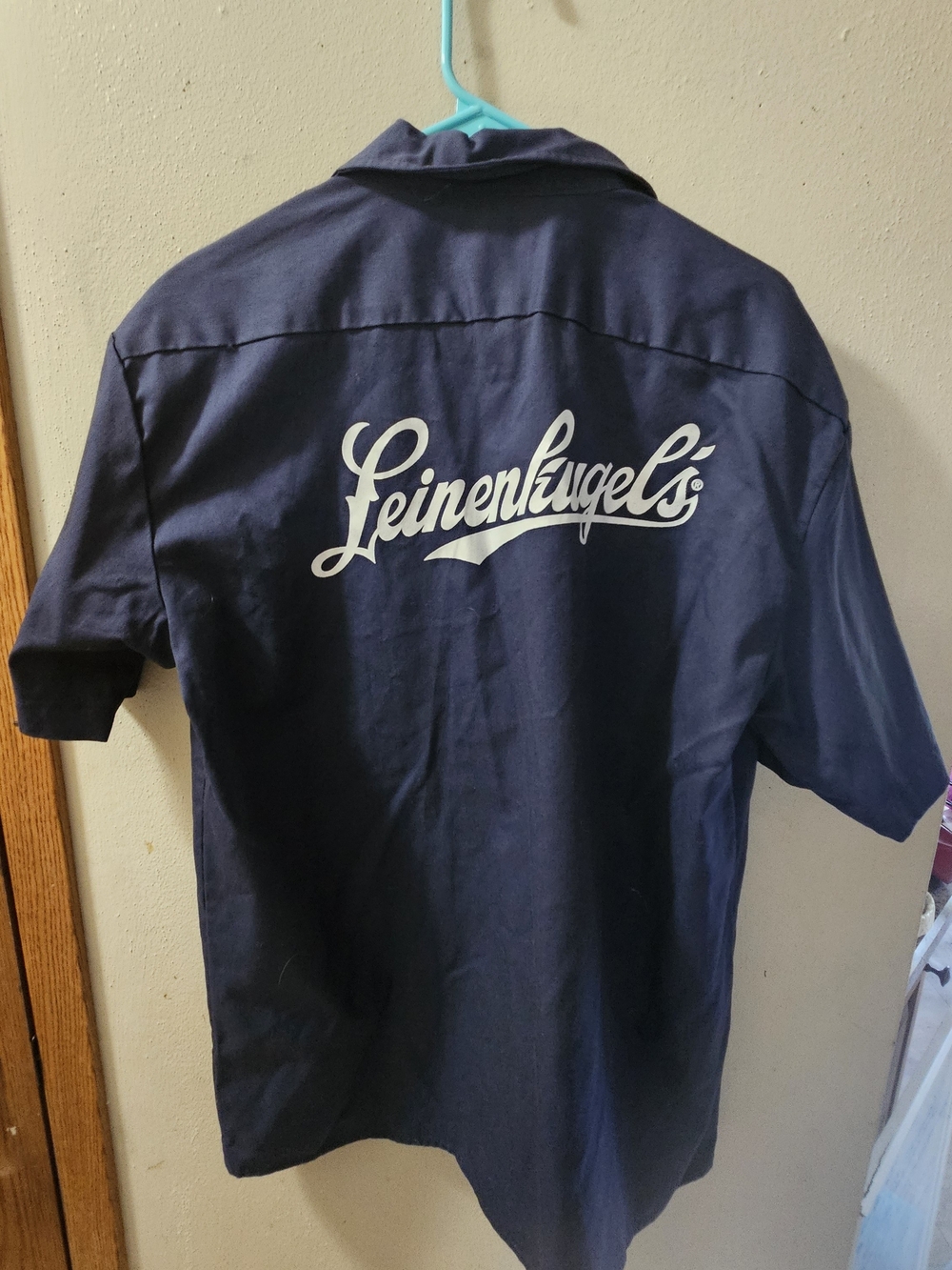 Dickies Navy Short-Sleeve Button-Up Work Shirt with Leinenkugels - Picture 6 of 6